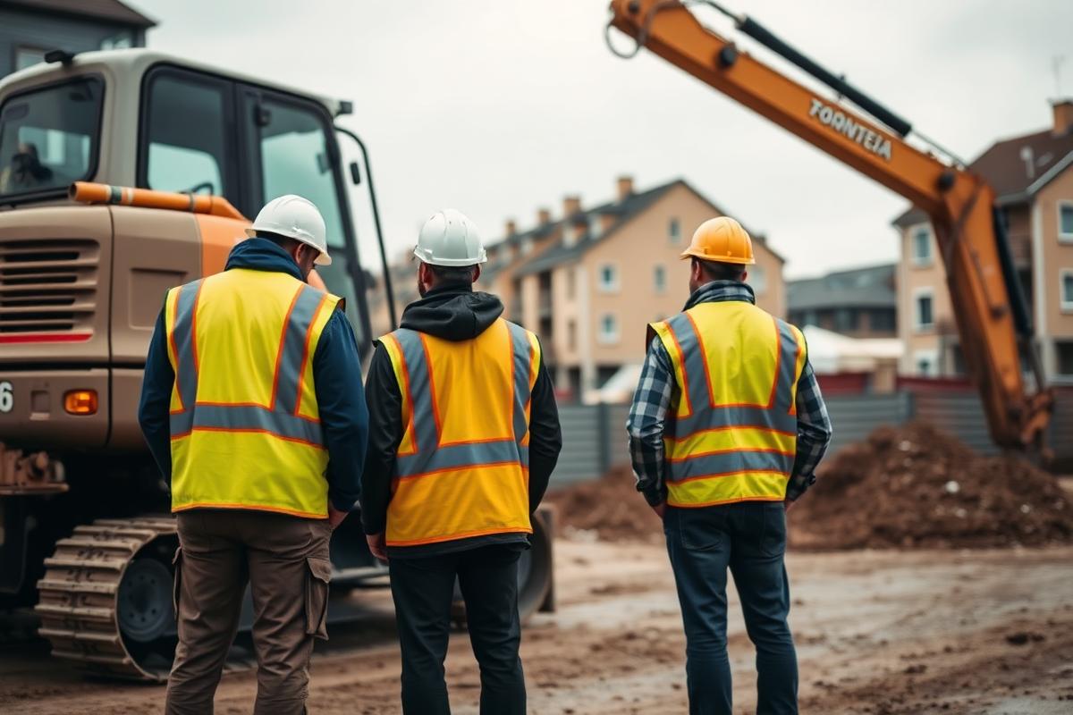Ploeg van RCD Bestratingen op de werf